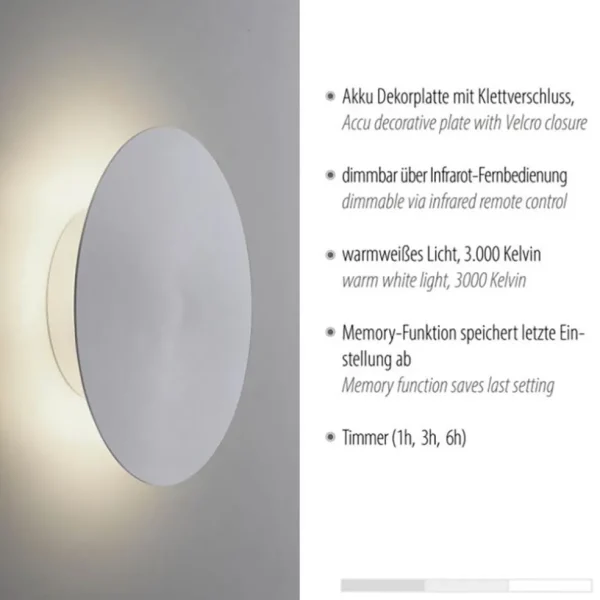 aluminium_led_wandlamp_op_2.webp Discount Straluma Aluminium LED wandlamp op accu 3-standen dimbaar