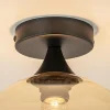 Clearance Straluma Amber glazen plafondlamp 25 cm met zwart