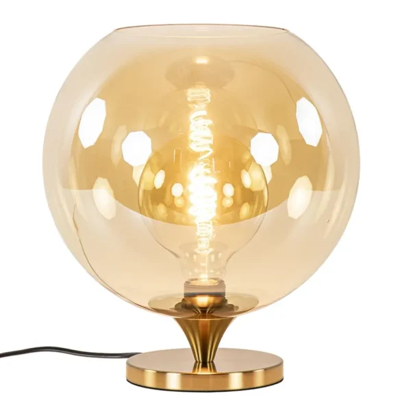 amber_glazen_tafellamp_me_1.webp Flash Sale Straluma Amber glazen tafellamp met gouden voet