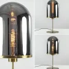 Online Straluma Antiek bronzen tafellamp Maverick met smoke glas groot