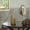 Online Straluma Antiek bronzen tafellamp Maverick met smoke glas groot
