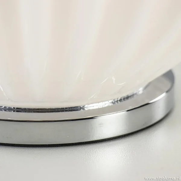 New Straluma Art Deco tafellamp chroom met opaal glazen kap