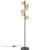 art_deco_vloerlamp_zwart__1.webp Best Straluma Art Deco vloerlamp zwart met amber glazen bollen