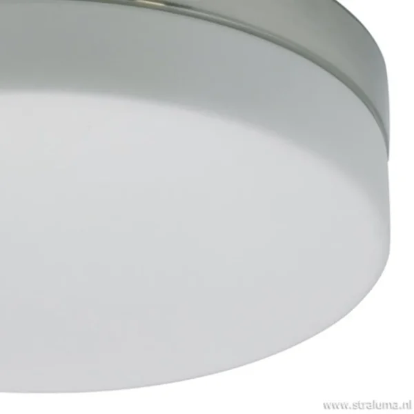 New Straluma Badkamer plafonnière staal met wit glas