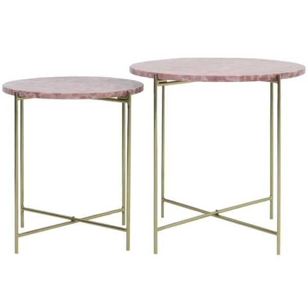 bijzettafel_delon_set_van_1.webp Shop Straluma Bijzettafel Delon set van 2 marrmer roze/goud