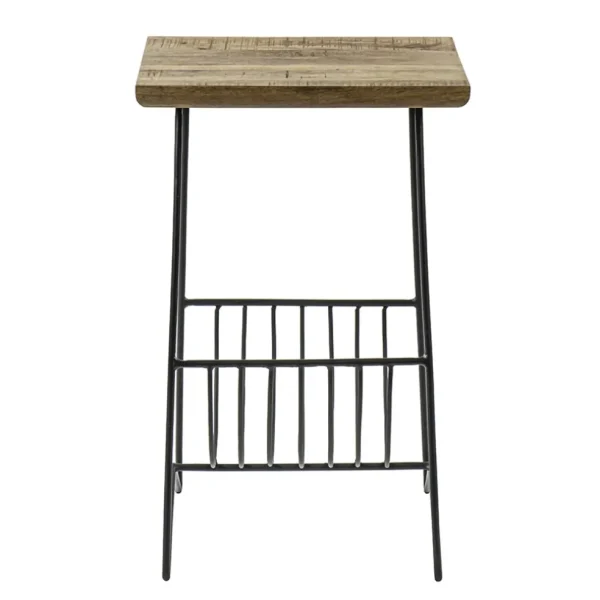 Outlet Straluma Bijzettafel mango hout met tijdschriftenrek