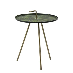 Outlet Straluma Bijzettafel Saphire groen met brons 39 cm
