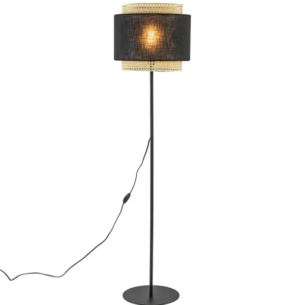boho_vloerlamp_mat_zwart__1.webp Flash Sale Straluma Boho vloerlamp mat zwart met webbing