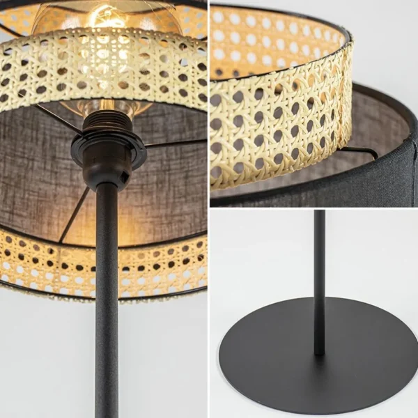 boho_vloerlamp_mat_zwart__3.webp Flash Sale Straluma Boho vloerlamp mat zwart met webbing