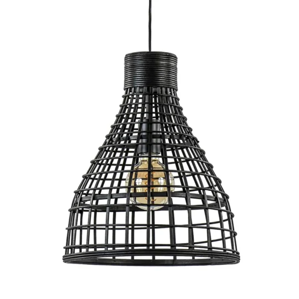 botanische_hanglamp_puert_0.webp Cheap Straluma Botanische hanglamp Puerto rotan mat zwart