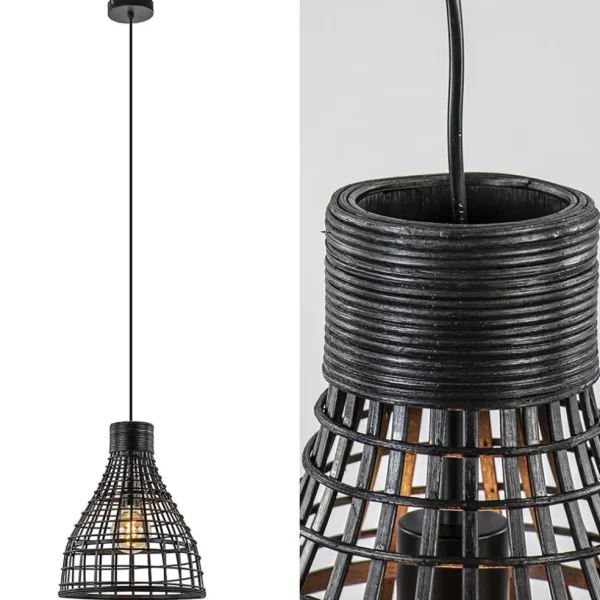 botanische_hanglamp_puert_1.webp Cheap Straluma Botanische hanglamp Puerto rotan mat zwart