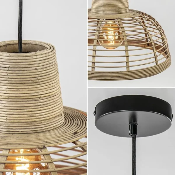 botanische_hanglamp_rotan_2.webp Store Straluma Botanische hanglamp rotan met mat zwart