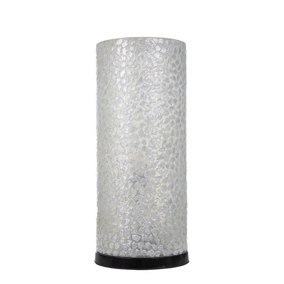 Clearance Straluma Botanische tafellamp cilinder met capiz schelpen wit
