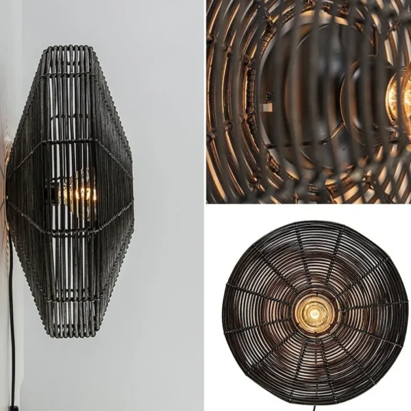 Flash Sale Straluma Botanische wandlamp Mataka donker bruin rotan L&L