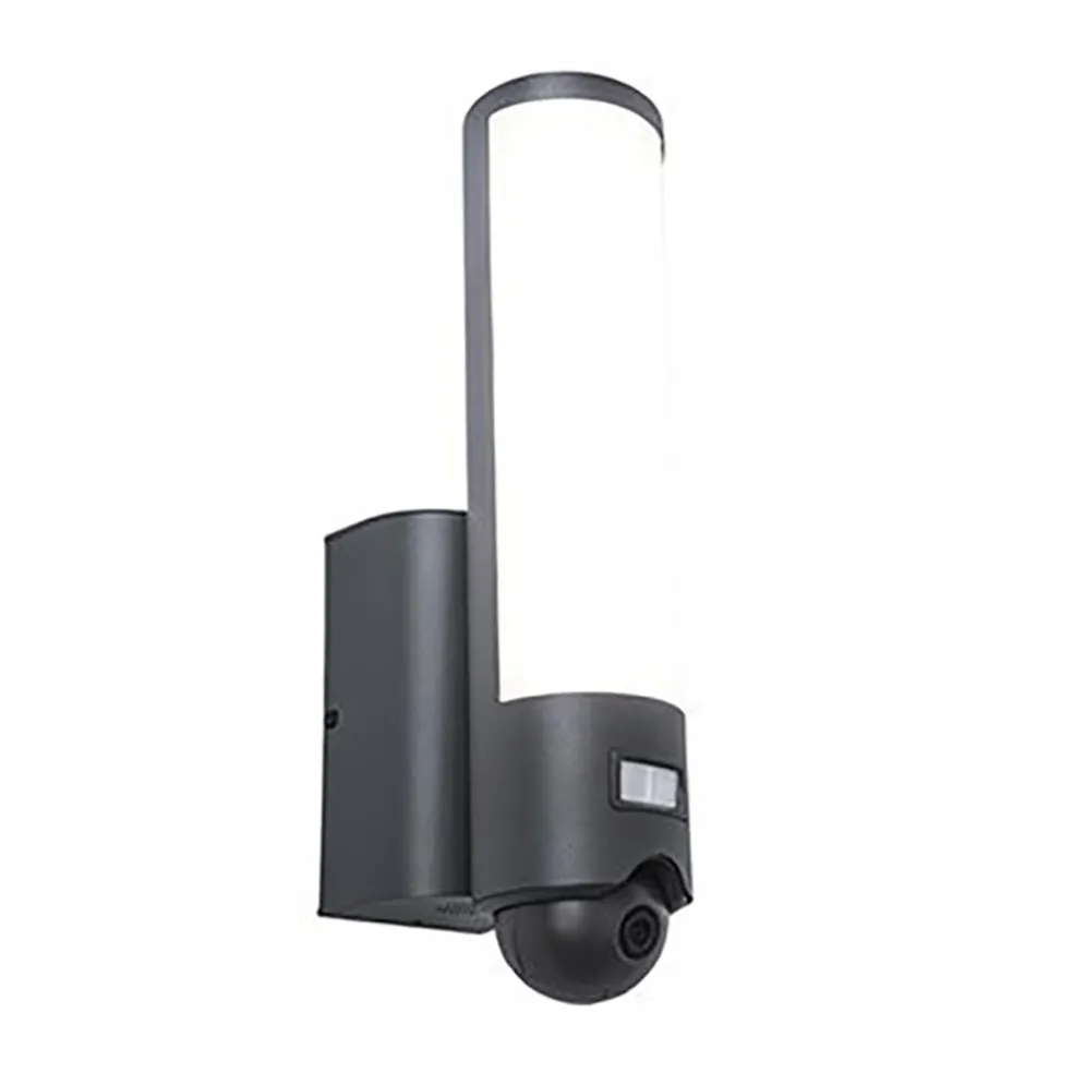 buitenlamp_cilinder_donke_0.webp Online Straluma Buitenlamp cilinder donker grijs inclusief LED en camera