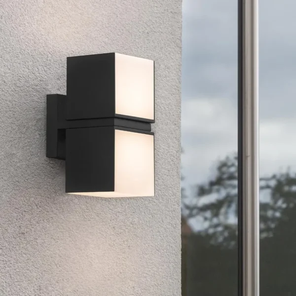 buitenlamp_cuba_double_sq_2.webp Outlet Straluma Buitenlamp Cuba double square zwart IP54