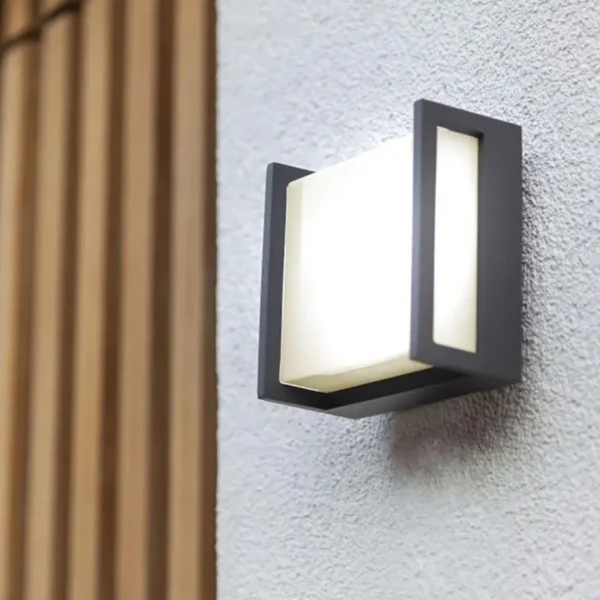 Fashion Straluma Buitenlamp LED wand vierkant donker grijs IP54