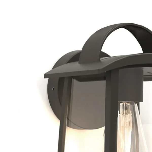 Online Straluma Buitenlamp wand zwart met helder glas