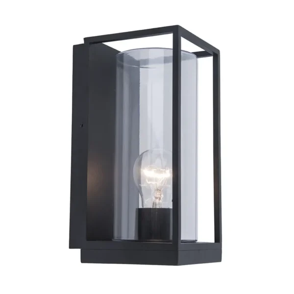 buitenlantaarn_rechthoek__0.webp Best Straluma Buitenlantaarn rechthoek zwart/helder glas IP44