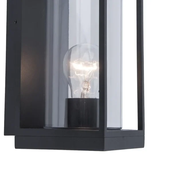 buitenlantaarn_rechthoek__1.webp Best Straluma Buitenlantaarn rechthoek zwart/helder glas IP44