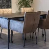 Outlet Straluma Bull lederen armstoel liver met wieltjes en zwarte poot