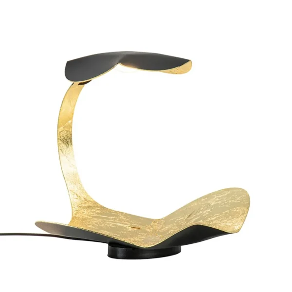 chique_design_tafellamp_l_1.webp Online Straluma Chique design tafellamp LED zwart met goldleaf