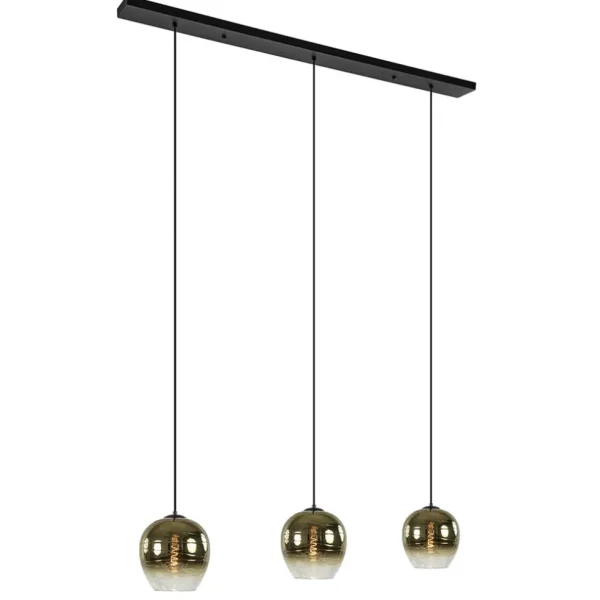 chique_hanglamp_lichts_zw_1.webp New Straluma Chique hanglamp 3-lichts zwart met goud