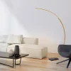 Outlet Straluma Chique LED vloerlamp goud met zwart marmer