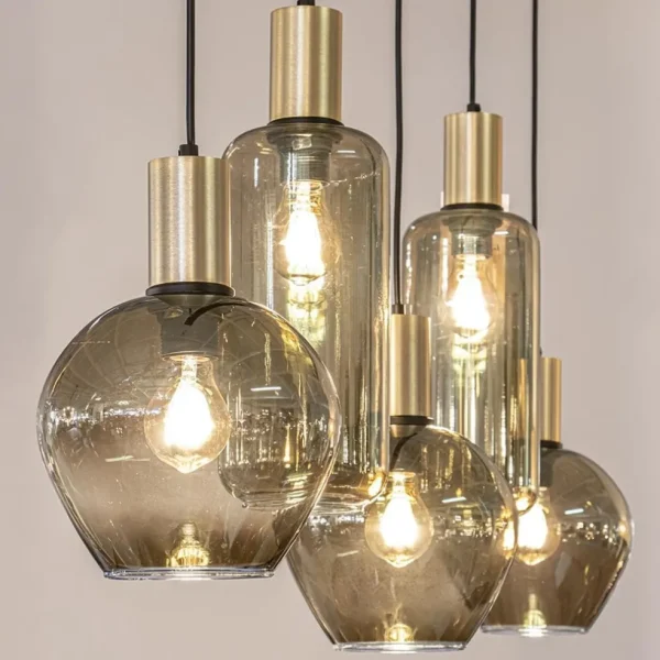 chique_lichts_hanglamp_sm_2.webp Discount Straluma Chique 5-lichts hanglamp smoke glas met brons