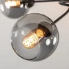Sale Straluma Chique 5-lichts plafondlamp zwart met smoke glazen bollen