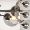 Sale Straluma Chique 5-lichts plafondlamp zwart met smoke glazen bollen