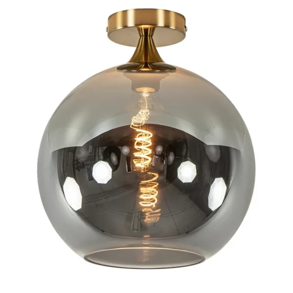 chique_plafondlamp_goud_m_1.webp New Straluma Chique plafondlamp goud met smoke/titanium glazen bol