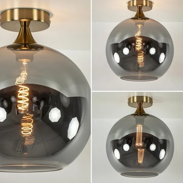 chique_plafondlamp_goud_m_3.webp New Straluma Chique plafondlamp goud met smoke/titanium glazen bol