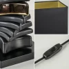 chique_tafellamp_zwart_me_3-2.webp Best Sale Straluma Chique tafellamp zwart met goud en rechthoekige kap
