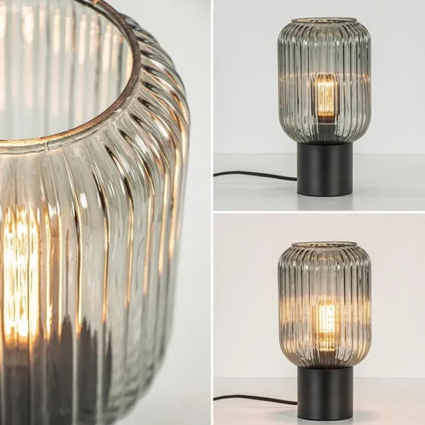 chique_tafellamp_zwart_me_3-3.webp Online Straluma Chique tafellamp zwart met smal smoke glas