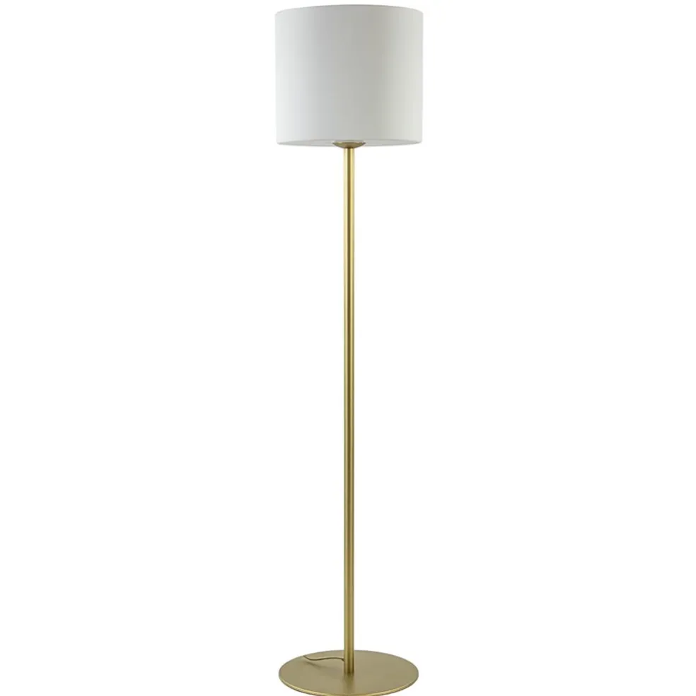 Discount Straluma Chique vloerlamp mat goud met mat witte glazen kap