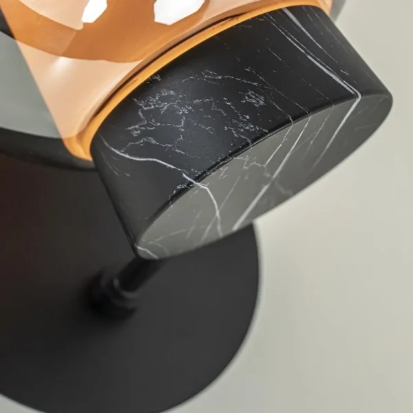 chique_wandlamp_zwart_mar_2.webp Fashion Straluma Chique wandlamp zwart marmer met smoke glas