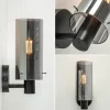 New Straluma Chique wandlamp zwart met smoke glas cilinder