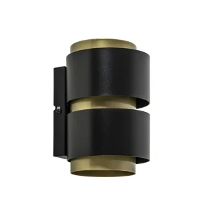 cilinder_wandlamp_g_mat_z_0.webp Best Straluma Cilinder wandlamp G9 mat zwart met goud