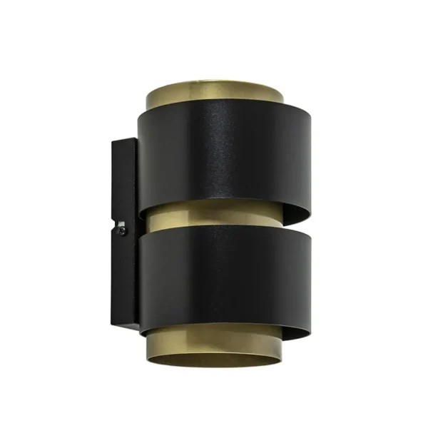 Best Straluma Cilinder wandlamp G9 mat zwart met goud