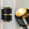 Best Straluma Cilinder wandlamp G9 mat zwart met goud
