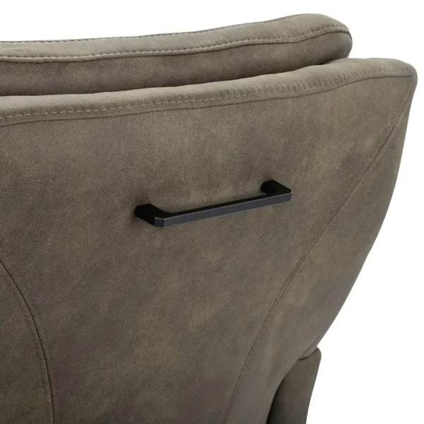 Store Straluma Comfortabele armstoel olijf groen met wieltjes en handgreep