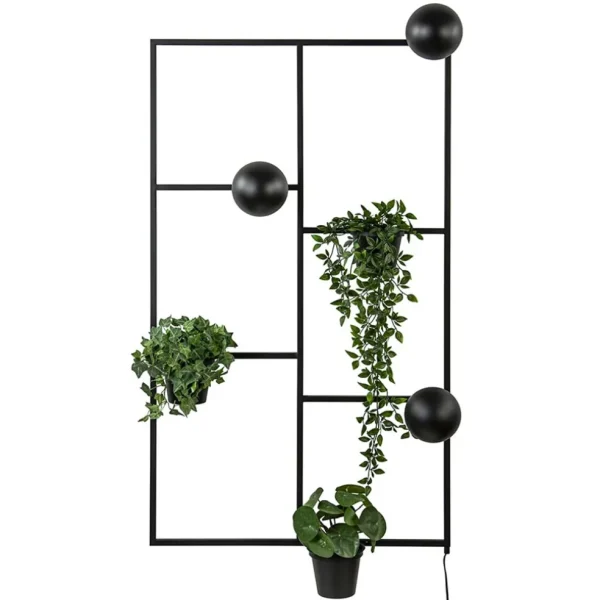 decoratieve_wandlamp_zwar_0.webp Store Straluma Decoratieve wandlamp zwart inclusief potten