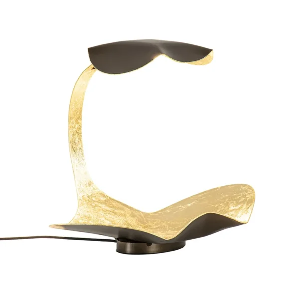 design_led_tafellamp_bron_1.webp Best Straluma Design LED Tafellamp brons met goldleaf