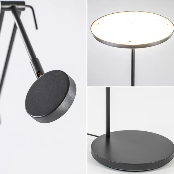 design_led_uplighter_met__2.webp New Straluma Design LED uplighter met leesarm zwart geborsteld staal