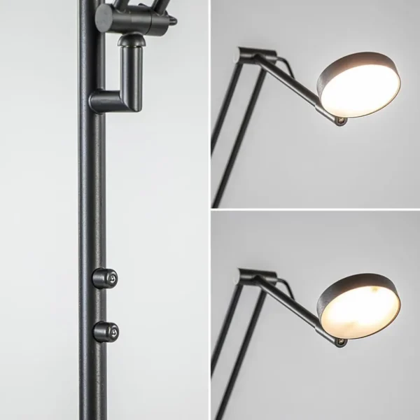 design_led_uplighter_met__3.webp New Straluma Design LED uplighter met leesarm zwart geborsteld staal