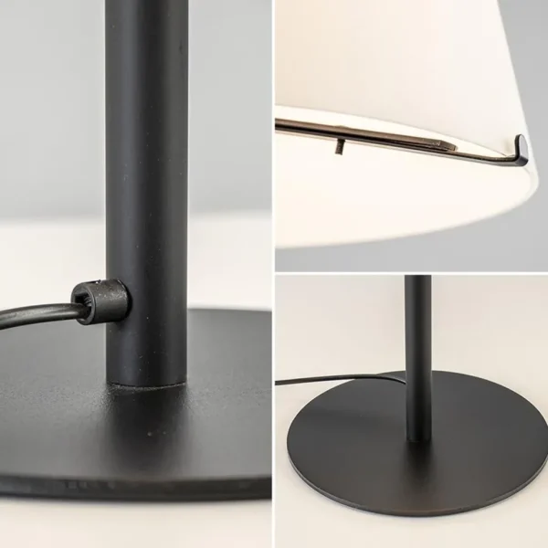 Best Straluma Design tafellamp mat zwart met witte glazen kap
