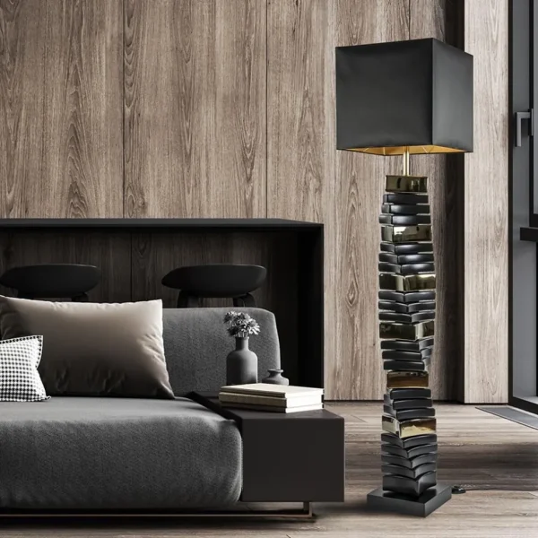 design_vloerlamp_keramiek_4.webp Online Straluma Design vloerlamp keramiek zwart/goud met zwarte kap