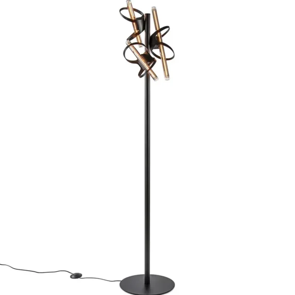 design_vloerlamp_mat_zwar_1-1.webp Sale Straluma Design vloerlamp mat zwart metaal inclusief LED