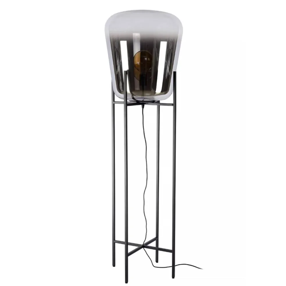 design_vloerlamp_zwart_fr_0.webp Flash Sale Straluma Design vloerlamp zwart frame met grote glazen kap